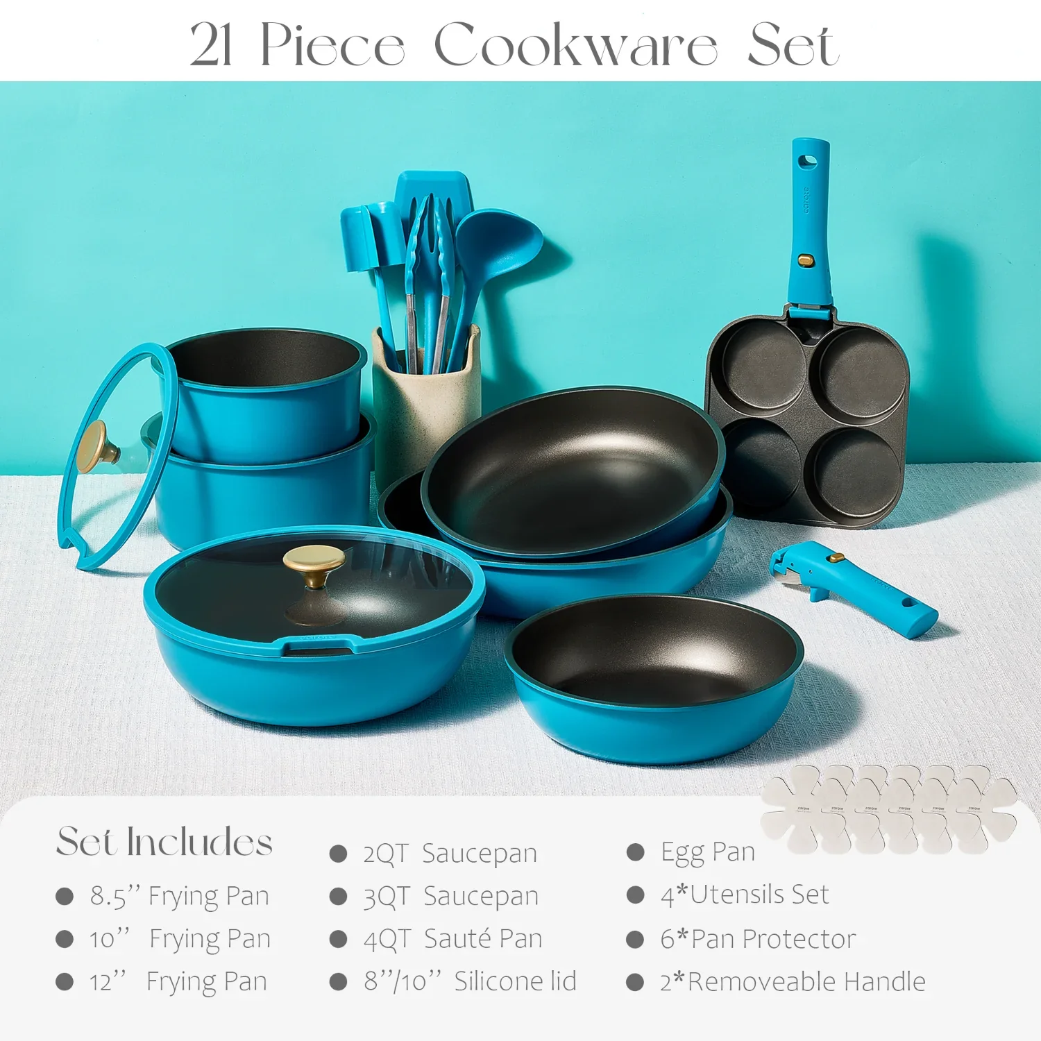 Peacock Detachable Cookware Set - 21 pcs - Image 4