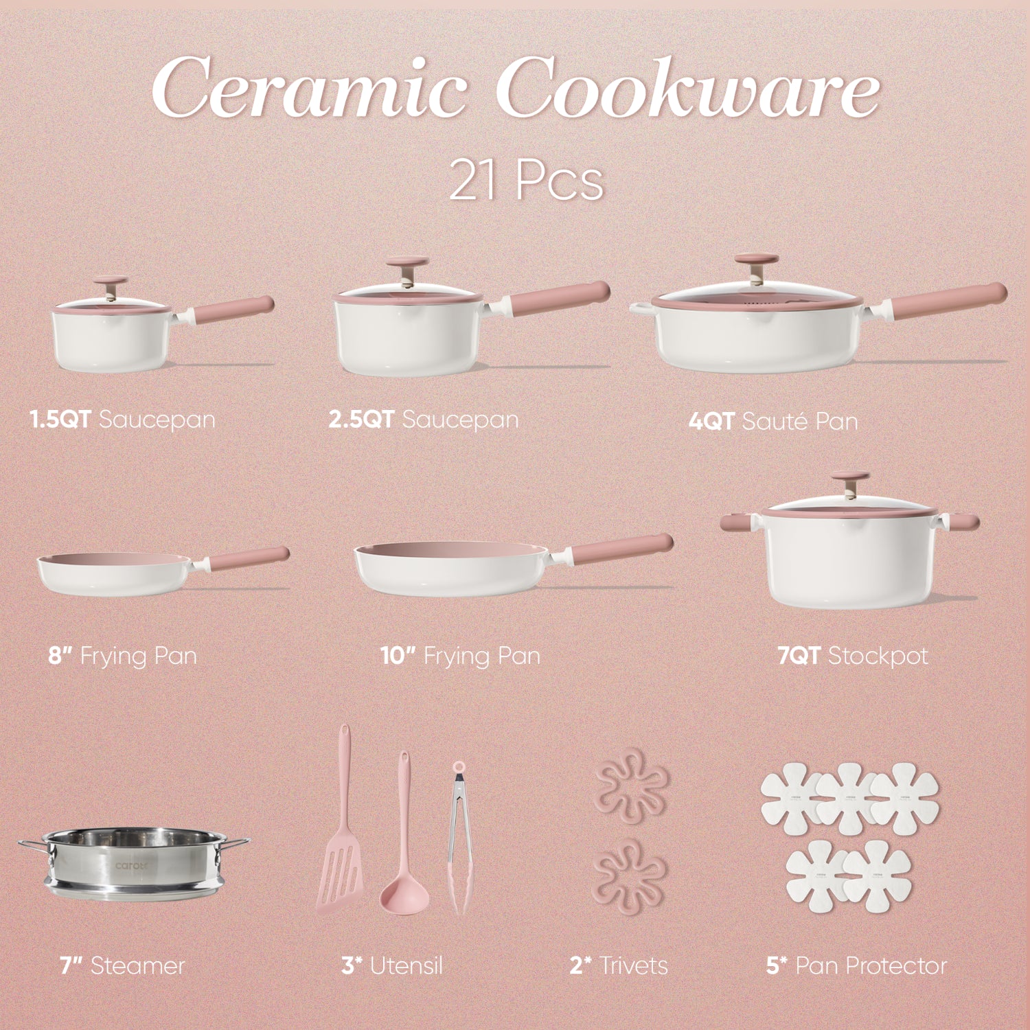 Sakura Ceramic Cookware Set - 21 pcs - Image 4