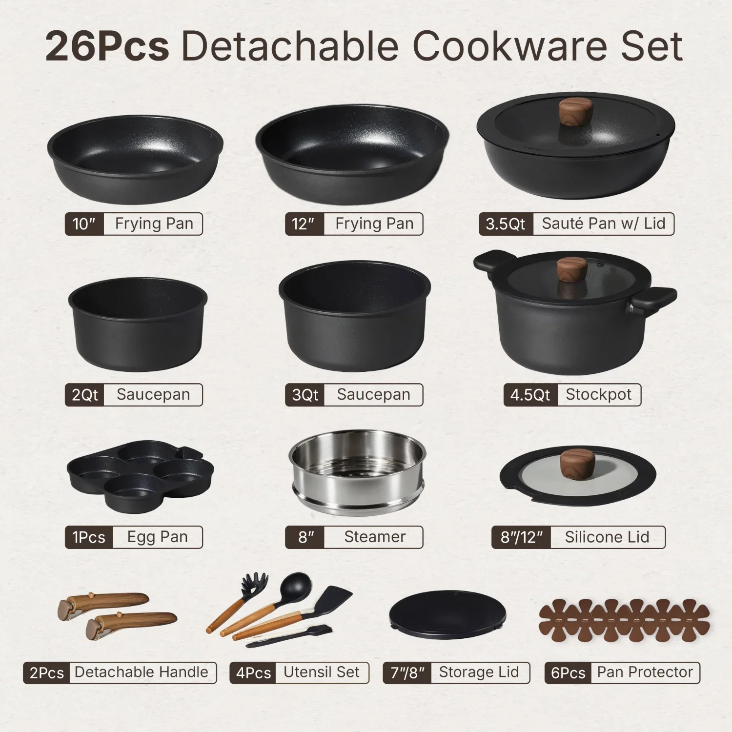 Forest Detachable Cookware Set - 26 pcs - Image 4